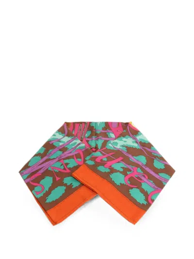 Pre-owned Hermes Graphic-print Scarf In Red