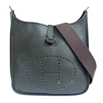 Pre-owned Hermes Graphite Gray Togo Leather Shoulder Bag ()
