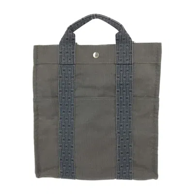 Pre-owned Hermes Gray Canvas Backpack Handbag Shoulder Bag ()