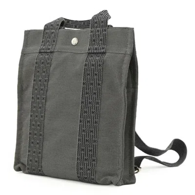 Pre-owned Hermes Gray Canvas Backpack Tote Bag ()