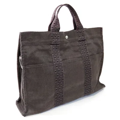 Pre-owned Hermes Gray Canvas Handbag Tote Bag ()