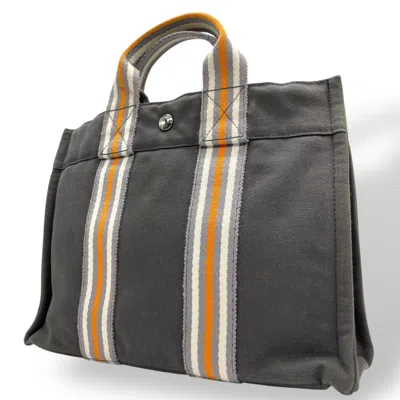 Pre-owned Hermes Gray Canvas Handbag Tote Bag ()