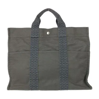 Pre-owned Hermes Gray Canvas Handbag Tote Bag ()
