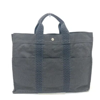 Pre-owned Hermes Gray Canvas Handbag Tote Bag ()