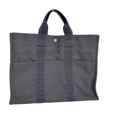 Pre-owned Hermes Gray Canvas Handbag Tote Bag ()