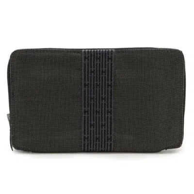 Pre-owned Hermes Gray Canvas Long Wallet (bi-fold) ()