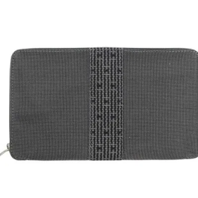 Pre-owned Hermes Gray Canvas Long Wallet (bi-fold) ()