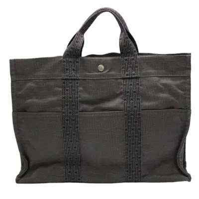 Pre-owned Hermes Gray Canvas Tote Bag ()