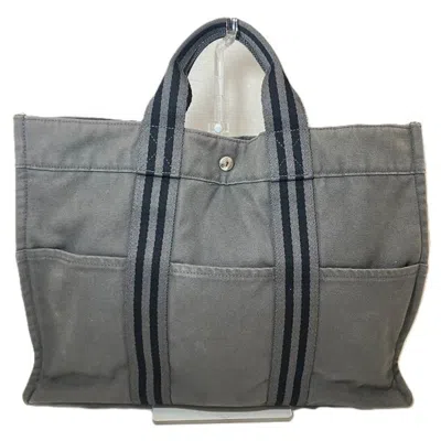 Pre-owned Hermes Gray Canvas Tote Bag ()