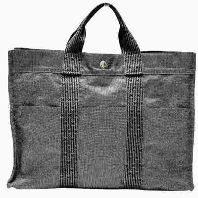 Pre-owned Hermes Gray Canvas Tote Bag ()
