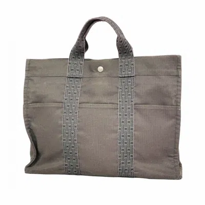 Pre-owned Hermes Gray Canvas Tote Bag ()