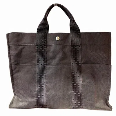 Pre-owned Hermes Gray Canvas Tote Bag ()