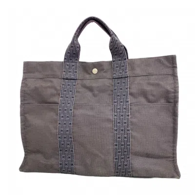 Pre-owned Hermes Gray Canvas Tote Bag ()