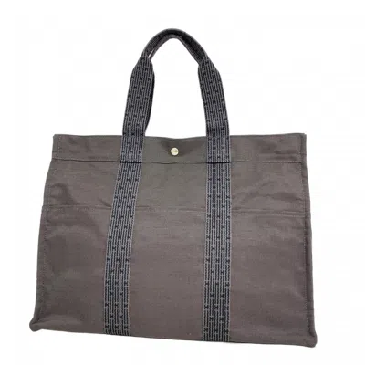 Pre-owned Hermes Gray Canvas Tote Bag ()
