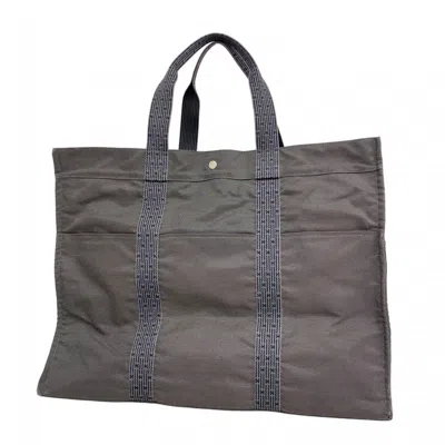 Pre-owned Hermes Gray Canvas Tote Bag ()