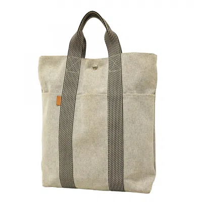 Pre-owned Hermes Gray Canvas Tote Bag ()