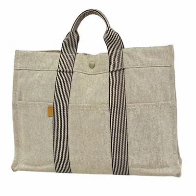 Pre-owned Hermes Gray Canvas Tote Bag ()