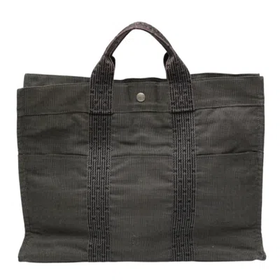 Pre-owned Hermes Gray Canvas Tote Bag ()