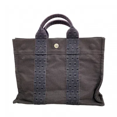 Pre-owned Hermes Gray Canvas Tote Bag ()