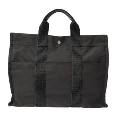 Pre-owned Hermes Gray Canvas Tote Bag ()