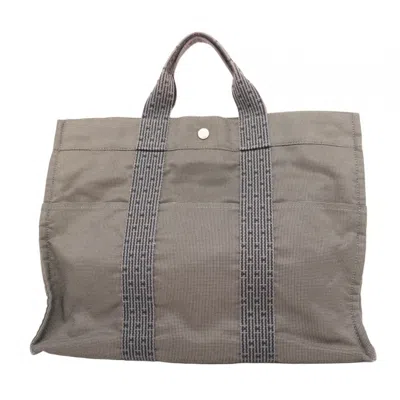 Pre-owned Hermes Gray Canvas Tote Bag ()