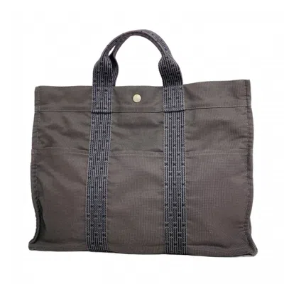 Pre-owned Hermes Gray Canvas Tote Bag ()