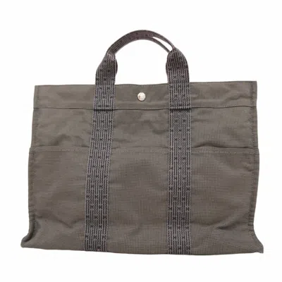 Pre-owned Hermes Gray Canvas Tote Bag ()