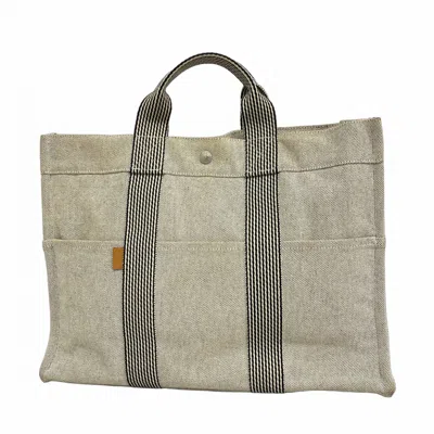 Pre-owned Hermes Gray Canvas Tote Bag ()