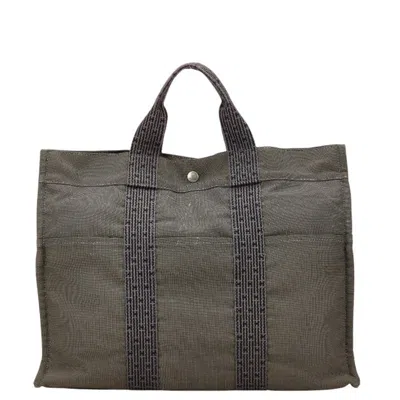 Pre-owned Hermes Gray Canvas Tote Bag ()