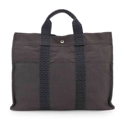 Pre-owned Hermes Gray Canvas Tote Bag ()