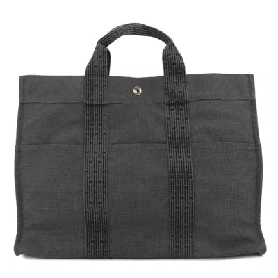 Pre-owned Hermes Gray Canvas Tote Bag ()