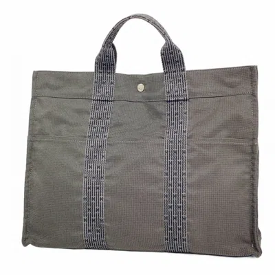 Pre-owned Hermes Gray Canvas Tote Bag ()