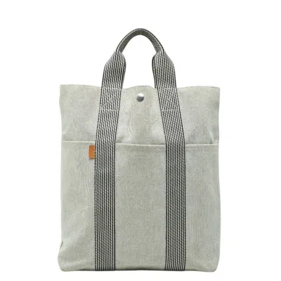 Pre-owned Hermes Gray Canvas Tote Bag ()