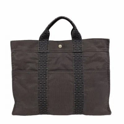 Pre-owned Hermes Gray Canvas Tote Bag ()