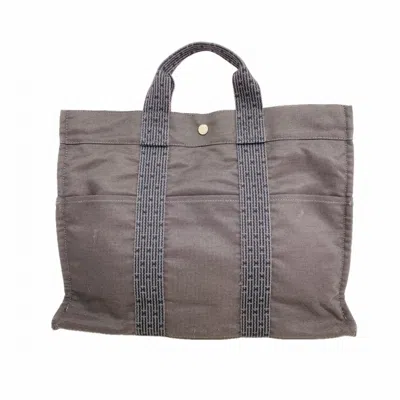 Pre-owned Hermes Gray Canvas Tote Bag ()