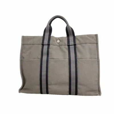 Pre-owned Hermes Gray Canvas Tote Bag ()