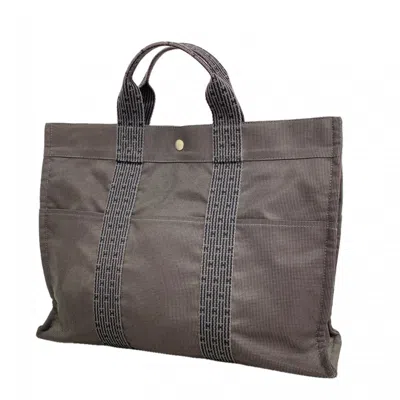 Pre-owned Hermes Gray Canvas Tote Bag ()