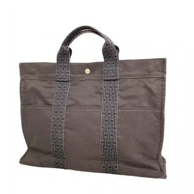 Pre-owned Hermes Gray Canvas Tote Bag ()