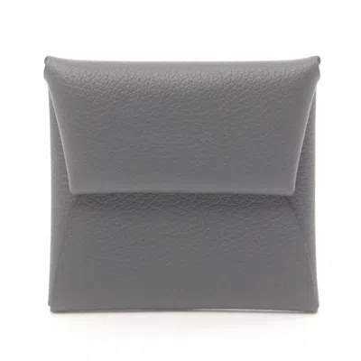 Pre-owned Hermes Gray Chevre Leather Coin Purse/coin Case ()
