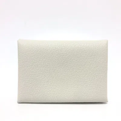Pre-owned Hermes Gray Chevre Leather Coin Purse/coin Case ()