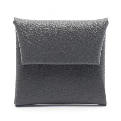 Pre-owned Hermes Gray Chevre Leather Leather Coin Purse/coin Case ()