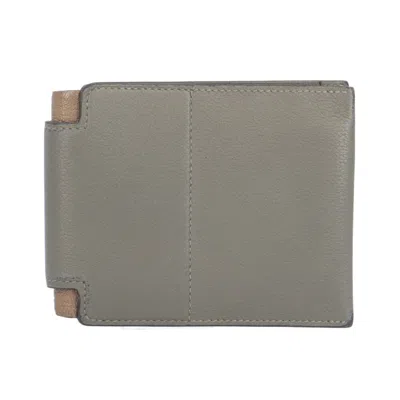 Pre-owned Hermes Gray Chevre Leather Wallet (bi-fold) ()