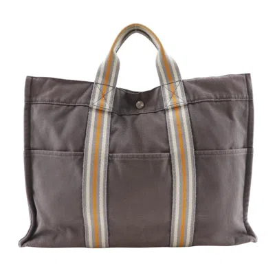Pre-owned Hermes Gray Cotton Canvas Handbag Tote Bag ()