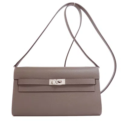 Pre-owned Hermes Gray Epsom Leather Chain/shoulder Wallet ()