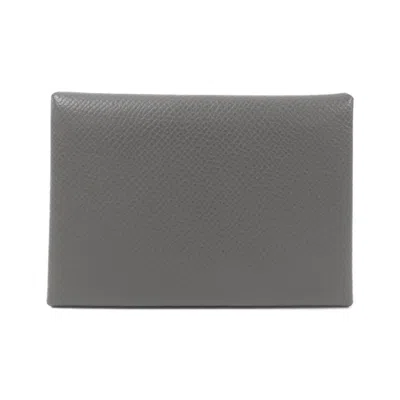 Pre-owned Hermes Gray Epsom Leather Coin Purse/coin Case ()