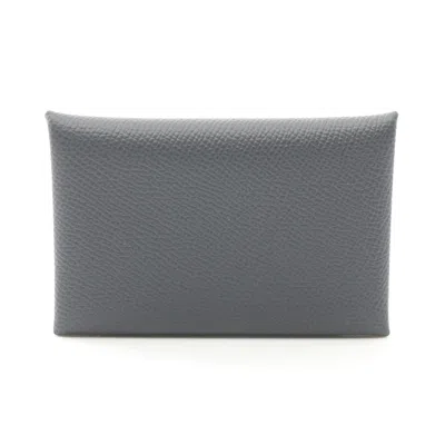 Pre-owned Hermes Gray Epsom Leather Coin Purse/coin Case ()