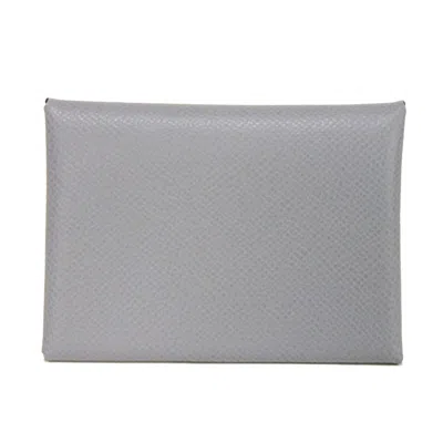 Pre-owned Hermes Gray Epsom Leather Coin Purse/coin Case ()