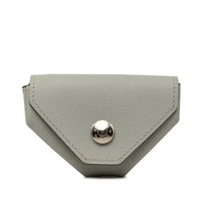 Pre-owned Hermes Gray Epsom Leather Coin Purse/coin Case ()