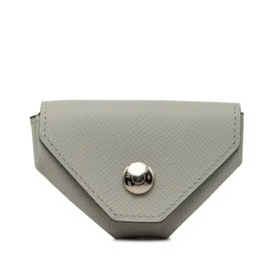 Pre-owned Hermes Gray Epsom Leather Coin Purse/coin Case ()