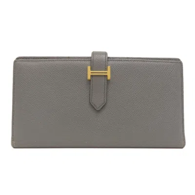 Pre-owned Hermes Gray Epsom Leather Wallet (bi-fold) ()